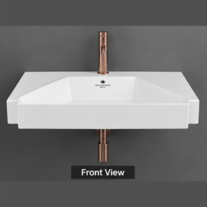 Lavabo de Pared Cuadrado de Cerámica Blanco Moderno, Lavabo de Baño Ecológico Fácil de Limpiar, para Apartamentos y Hoteles, Artículos Sanitarios - Product Image 4