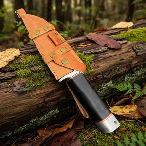 Cuchillo Bowie Vikingo Hecho a Mano de Acero D2 con Mango de Micarta y Punta Caída de 14 Pulgadas |   Funda de Cuero de Grado Industrial OEM para Camping y Regalos - Product Image 6