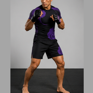 Conjunto de Rashguard y Pantalones Cortos de Compresión de Secado Rápido de Último Diseño para Entrenamiento de Artes Marciales Mixtas, Elástico en 4 Direcciones, para Grappling MMA - Product Image 3