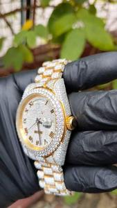 Reloj de Diamantes Moissanite Automático de Lujo y Alta Calidad, Corte Brillante, Estilo Hip Hop, con Correa de Acero Inoxidable de 20 mm - Product Image 2