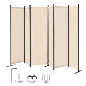 Divisorio Pieghevole a 6 Pannelli, Schermo Portatile per Privacy, Separatore per Ambienti, Design Autoportante - Product Image 1