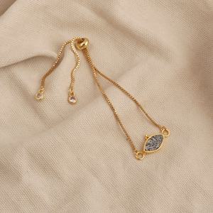 Dendrite Opal Adjustable <b>Cuff</b> Trendy Gold Plated Brass Gemstone Marquise Shape Bezel Set Handmade Women's El Joyero Wholesale - Product Image 2