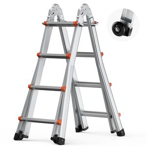 Scala Telescopica Compatta in Alluminio da 13 Piedi, Multifunzione, Portatile, Pieghevole, per Camper, Versatile come Rampa e Scala - Product Image 2