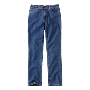 Jean en denim taille haute pour femme, coupe skinny droite, délavage moyen, longueur intégrale, couleur unie, respirant, en coton, pour l'automne - Product Image 1