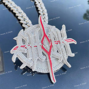 Collar con Colgante de Cruz con Incrustaciones de Diamantes de Moissanita en Plata 925, Estilo Hip Hop, Lujoso y Elegante para Hombre - Product Image 3