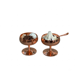 High Quality Copper <b>Ice</b> <b>Cream</b> <b>Bowl</b> Mirror Polished Dessert Cup Unbreakable Rose Gold Metal Serving Goblet For Hotel Wedding <b>Bowl</b> - Product Image 2