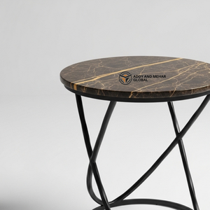 Taburete de Lujo con Tapa Redonda de Mármol Blanco y Base Geométrica de Acero Inoxidable Dorado – Pedestal Decorativo Moderno para Hotel - Product Image 6