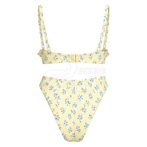 Conjunto de Bikini de Dos Piezas Premium para Mujer, Traje de Baño Elegante con Parte Inferior de Cintura Alta, Estampado Personalizado, Ropa de Playa, Colección de Verano para la Piscina - Product Image 2
