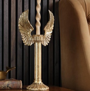 Portavelas con alas doradas, decoración tradicional para el hogar, mesa, sala de estar interior, escultura duradera de forma irregular - Product Image 1