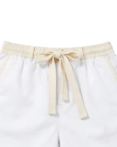 Customized Men White Sleeveless Tank Top And Shorts <b>Set</b> Casual Summer Cotton Outfit Contrast Trim Drawstring Two Piece <b>Set</b> - Product Image 5