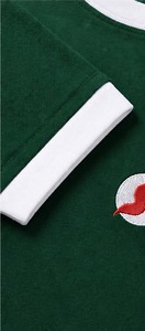 Camiseta Deportiva de Manga Corta Verde para Hombre, Corte Regular, Cuello Redondo, Informal, con Ribete en Contraste, Logotipo Estampado en la Parte Delantera, Transpirable, de Poliéster - Product Image 4
