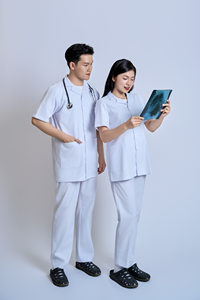 FMF Unisex Hospital Lab Scrubs <b>Coat</b> Short Length Polyester Cotton Uniform - Product Image 3