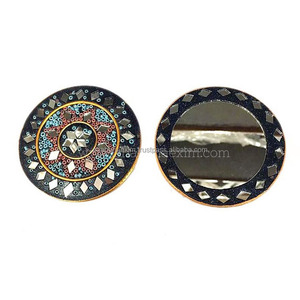 Mini miroirs de poche décoratifs Haute qualité Nouveau abordable Beau miroir & Lac paillettes travaillé pour fille Miroir de poche fantaisie - Product Image 6