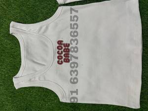 Camiseta sin mangas de algodón acanalado blanco Cocoa Babe, personalizada con bordado para niñas, ropa de verano para niños. - Product Image 5
