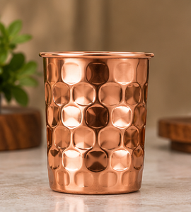 Vaso de Cobre Martillado Premium de 250-350 ml, Textura de Burbujas, Acabado Pulido, Caja de Regalo - Product Image 1