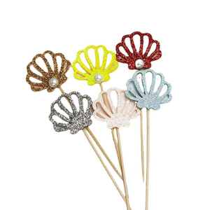 ของตกแต่งงานวันเกิดธีมชายหาดเปลือกหอยวิบวับ อุปกรณ์ตกแต่งโต๊ะขนมหวาน สไตล์มหาสมุทร ที่เสียบเค้ก - Product Image 6