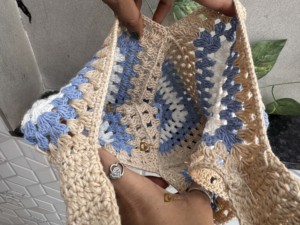 Bolso de paja de playa de verano de ganchillo Vintage bohemio hecho a mano diseñador bolso de hombro de mujer nueva colección bolso cuadrado de hierba de mar - Product Image 6