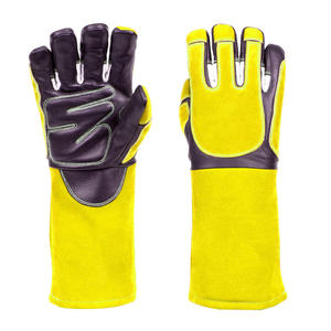 Guantes de soldadura TIG/MIG de cuero de vaca reforzado, resistentes al calor y a las chispas, para bomberos, 7 oz, con puño de punto. - Product Image 5