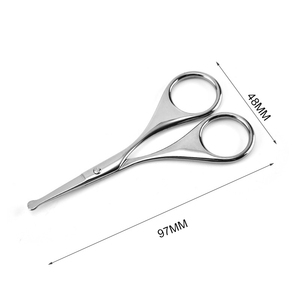 High Quality Silver Stainless Steel Straight Cosmetic <b>Scissors</b> Eyebrows Nose Hair Ceramic Handle <b>Left</b>-<b>Handed</b> Beauty Care Custom - Product Image 3