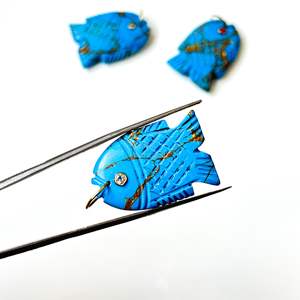 Colgante de Pez de Cobre Turquesa AAA, Collar de Plata 925 Hecho a Mano con Gema, Amuleto de Cristal Curativo Tallado a Mano, Joyería de Lujo de Moda - Product Image 1