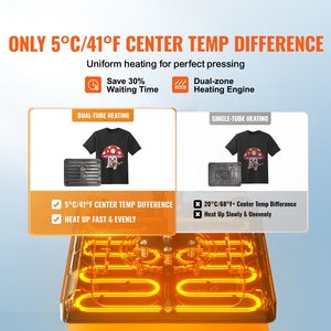 Máquina de Prensa de Calor Combinada 5 en 1 de 800W y 12 x 15 Pulgadas con Controles Digitales Duales para Camisetas y Transferencia por Sublimación - Product Image 3