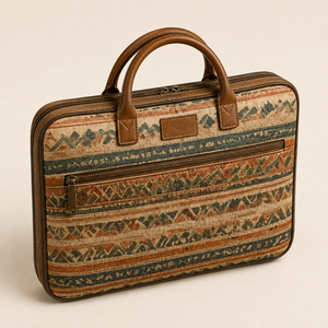 Sac à dos pour ordinateur portable en toile durable, motif géométrique, sac de voyage écologique, poignée en corde, fermeture éclair, grande capacité, transport extérieur - Product Image 3