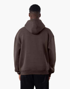 Custom Chocolate Brown Oversized Hoodie Heavy GSM Cotton Streetwear Sweatshirt Hoodies Manufacturer - Product Image 2