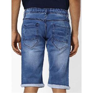 High Quality Canvas Denim Shorts Fashion High Waist Blue <b>Jeans</b> Casual Pants Elastic Waist <b>Drawstring</b> <b>Men</b> 180g Woven Quick Dry - Product Image 6
