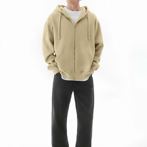 Sudadera con capucha de forro polar para hombre, holgada, extragrande, con cremallera completa, gruesa y cálida para invierno - Product Image 5