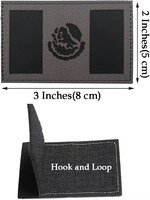 Patch du drapeau du Mexique, rectangulaire, en tissu tissé, brodé, double face, avec fermeture auto-agrippante.