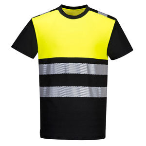 T-shirts de travail unisexes en polyester haute visibilité réfléchissants avec fonction antistatique, logo personnalisé accepté, vente en gros - Product Image 6