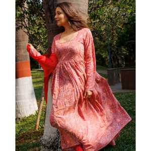 Conjunto de Traje de Manga Larga de Algodón Transpirable Color Naranja Miel Estilo Bohemio para Mujer, Talla XS - Product Image 3