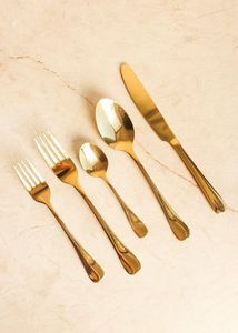 Eco Friendly <b>Reusable</b> Metal <b>Cutlery</b> <b>Set</b> Stainless Steel Flatware For Kitchen Restaurant And Outdoor Dining - Product Image 2