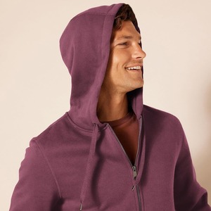 Sweat-shirt à capuche zippé pour homme, coupe classique, couleur unie, en polaire, veste décontractée avec poches, pour l'automne - Product Image 4