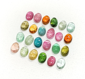 พลอยทัวร์มาลีนทรงรีแบบหลวม AAA ขนาด 7*5 มม. พลอยธรรมชาติ 100% สำหรับทำเครื่องประดับ ราคาขายส่ง - Product Image 1