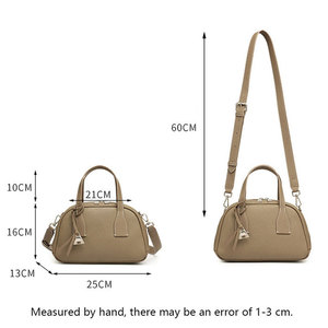 Brown Microfiber Leather Shoulder Bag Detachable Strap Minimalist Style Female Handbag Zipper Hasp Closure - Product Image 5