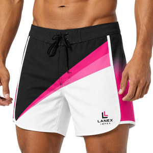 Custom Pink Gradient Men <b>Surf</b> Board Shorts Quick Dry Swim Trunks Sublimation Printed Beach Water Sports Shorts OEM ODM Supplier - Product Image 1