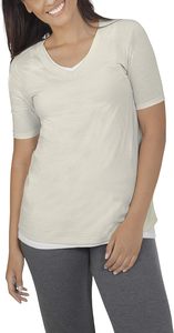 Camiseta de Mujer con Textura Acanalada, Corte Entallado, Material Reciclado, Elegante para Oficina, Ropa Profesional Femenina, Cuello en V - Product Image 2