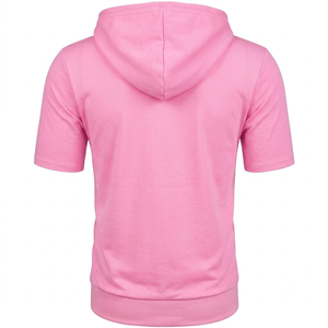 Sweat-shirts à capuche à manches courtes d'été OEM ODM en coton premium, personnalisables avec marque privée, production de vêtements en gros, décontractés - Product Image 5