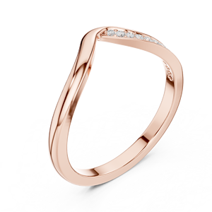 Bague de luxe en platine à motif ondulé avec diamants superposables incurvés, cadeau de fiançailles, bague d'anniversaire de mariage pour femme - Product Image 2
