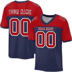 Fournisseur de maillots de football américain personnalisés, tissu interlock, transfert thermique, évacuation de l'humidité, nom et numéro d'équipe personnalisés, ODM - Product Image 1