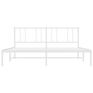 Cadre de lit double en acier blanc thermolaqué, cadre de lit en métal - Product Image 6