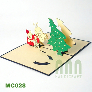 การ์ดอวยพรพิมพ์ออฟเซ็ตตกแต่งด้วยกระดาษอาร์ต 3 มิติเคลือบเงาแบบด้าน รุ่น MC028 Christ Motor Wholesale Vietnam จาก ANN HANDICRAFT - Product Image 1