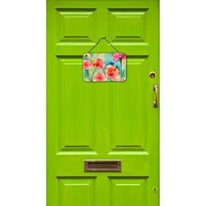 Multicolor NUEVOS claveles Acuarela Decoración de pared Aluminio Metal Puerta Colgando Impresiones para la cocina Bar Impresiones DE ARTE DE LA Home-8HX12W - Product Image 2