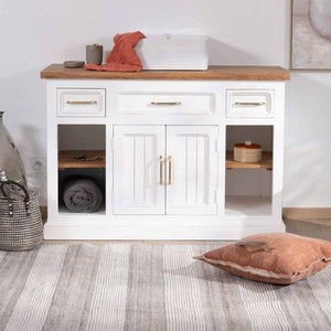 Vandana Royal Value acacia wood <b>vanity</b> unit Trégastel 120 cm - Product Image 5