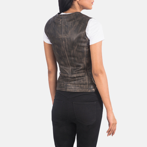 Women <b>Leather</b> <b>Vest</b> Fashion Sleeve Less <b>Leather</b> <b>Vest</b> Cotton Linnings Solid Color Coat With Pockets <b>Leather</b> <b>Vest</b> Women OEM - Product Image 3