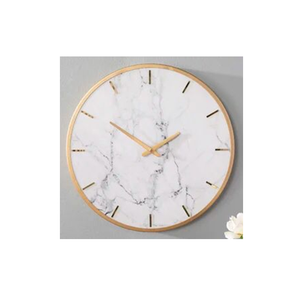 Horloge Murale Hexagonale de Luxe en Marbre, Silencieuse, Mécanique, Minimaliste, à Motif Géométrique Triangulaire, Cadran Élégant, Aiguilles Dorées, Moderne - Product Image 6
