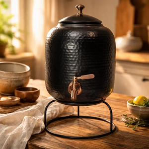Bohemian Metal <b>Drink</b> <b>Dispenser</b> With Lid Large Capacity Decorative Pattern Home Use - Product Image 6
