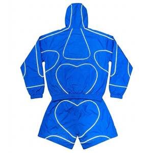 New Trending Custom Logo Blue With Panel Men's Nylon <b>Wind</b> <b>Breaker</b> Shorts Sets For Summer Quick Dry Vintage Set Streetwear Jacket - Product Image 2