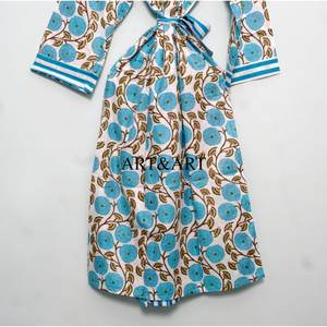 Kimono de algodón para mujer al por mayor, 100% algodón indio, talla única, transpirable, floral, para primavera/verano, ropa de baño, bata elegante para damas de honor - Product Image 6